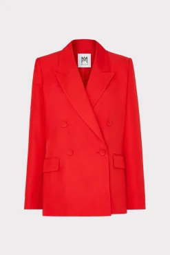 MILLY Jumpsuits & Rompers-Abbi Double Breasted Blazer Red