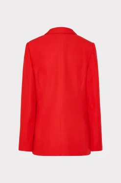 MILLY Coats & Jackets-Abbi Double Breasted Blazer Red