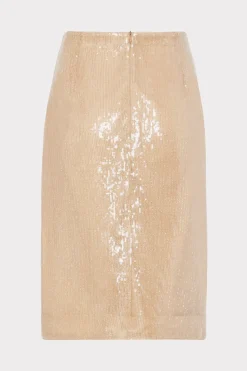 MILLY Skirts-Adley Sequin Skirt Gold