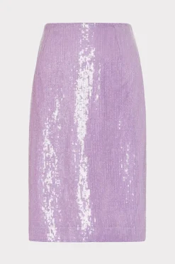 MILLY Skirts-Adley Sequin Skirt Purple