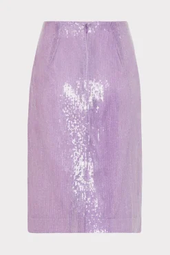 MILLY Skirts-Adley Sequin Skirt Purple