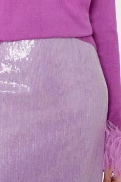 MILLY Jumpsuits & Rompers-Adley Sequin Skirt Purple