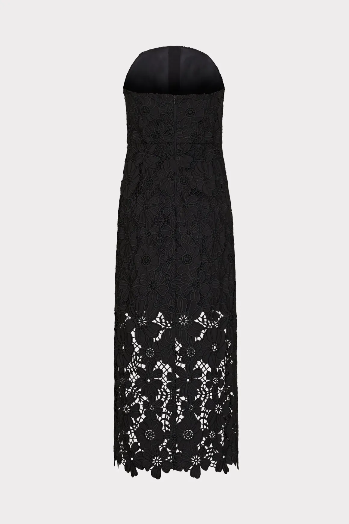 MILLY Little Black Dresses-Adrienne Roja Lace Midi Dress Black