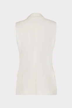 MILLY Blazers-Alba Sleeveless Blazer White
