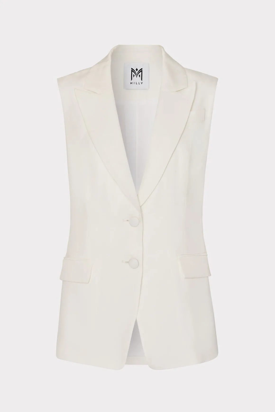 MILLY Matching Sets-Alba Sleeveless Blazer White