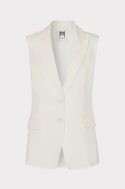 MILLY Jumpsuits & Rompers-Alba Sleeveless Blazer White