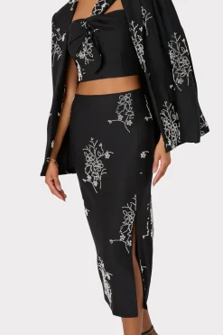 MILLY Blazers-Alexa Beaded Embroidery Blazer Black