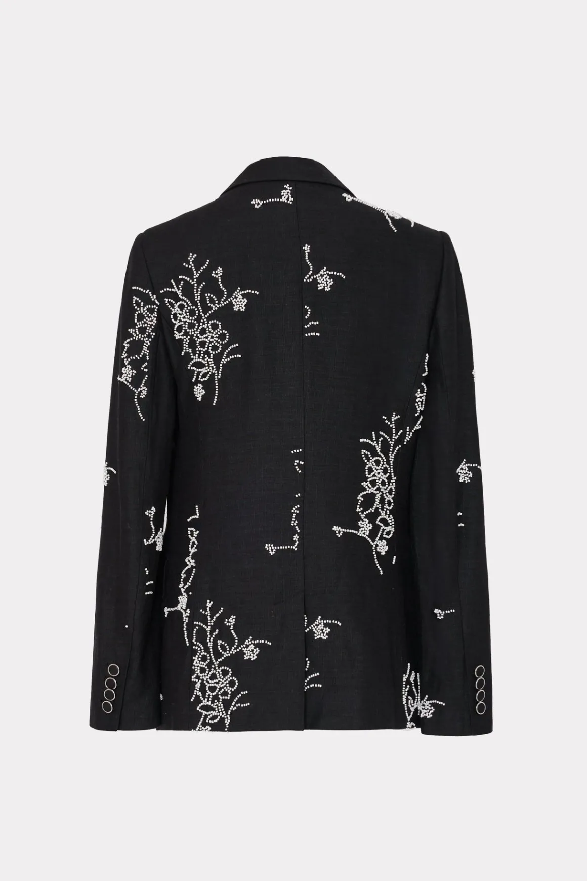 MILLY Blazers-Alexa Beaded Embroidery Blazer Black