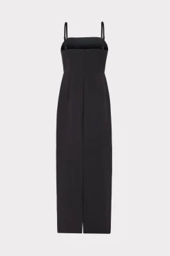 MILLY Guest Of Dresses-Allison 3D Rosette Cady Midi Dress Black