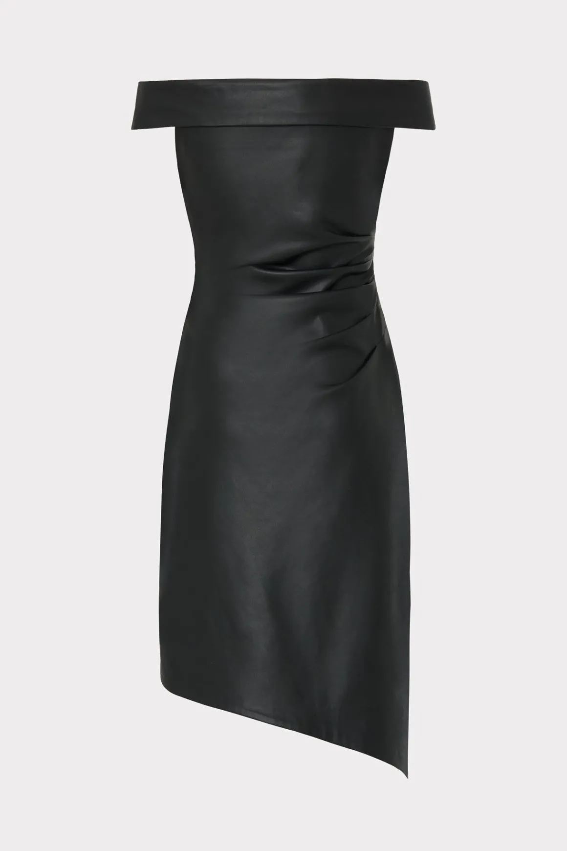 MILLY Little Black Dresses-Ally Vegan Leather Dress Black