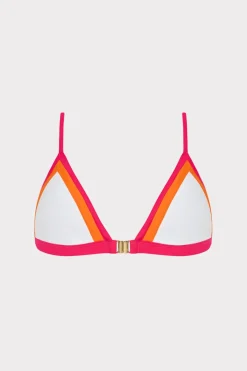 MILLY Bikinis-Amalfi Color Block Bikini Top Pink Multi