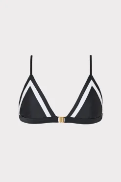 MILLY Bikinis-Amalfi Color Block Bikini Top Black Multi