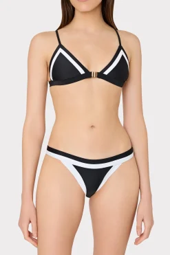 MILLY Bikinis-Amalfi Color Block Bikini Top Black Multi