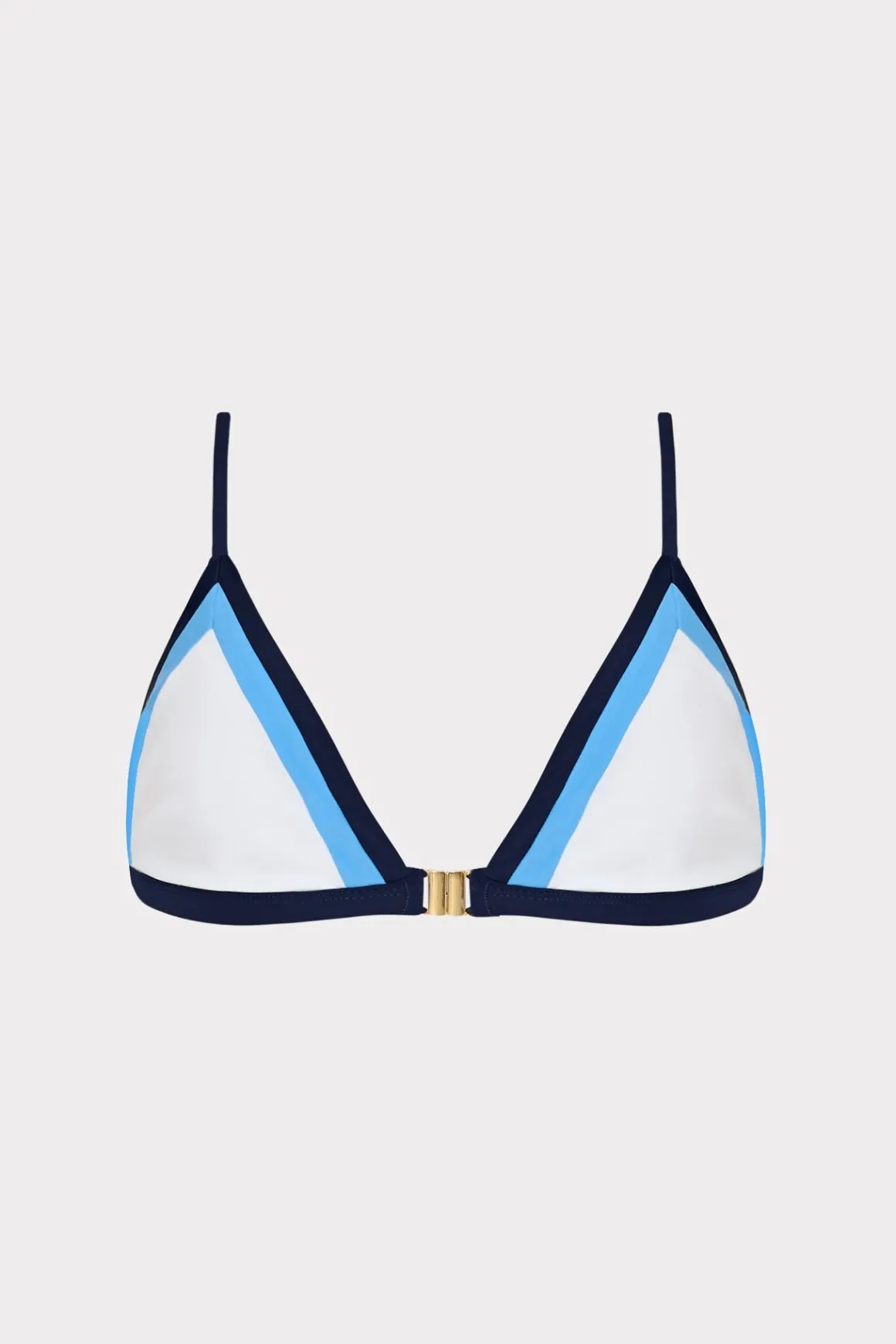 MILLY Bikinis-Amalfi Color Block Bikini Top Navy Multi