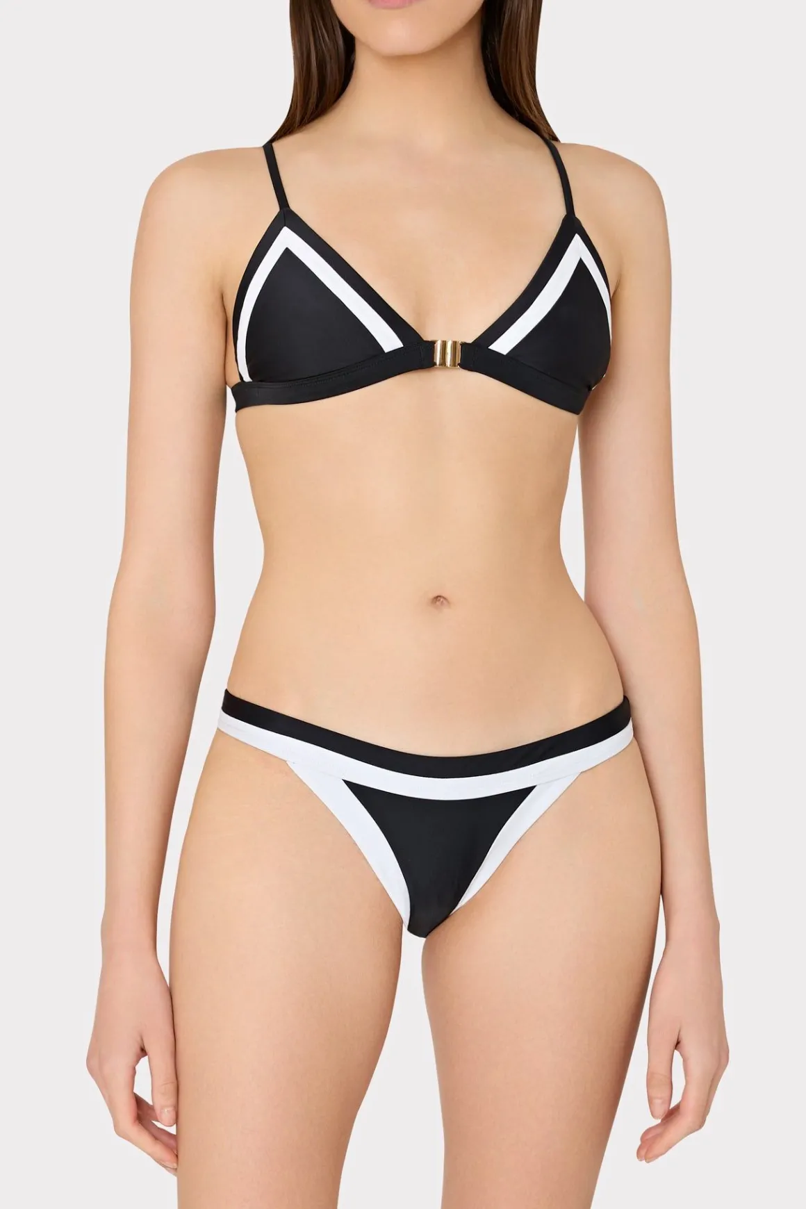 MILLY Bikinis-Amalfi Color Block Bikini Bottom Black Multi