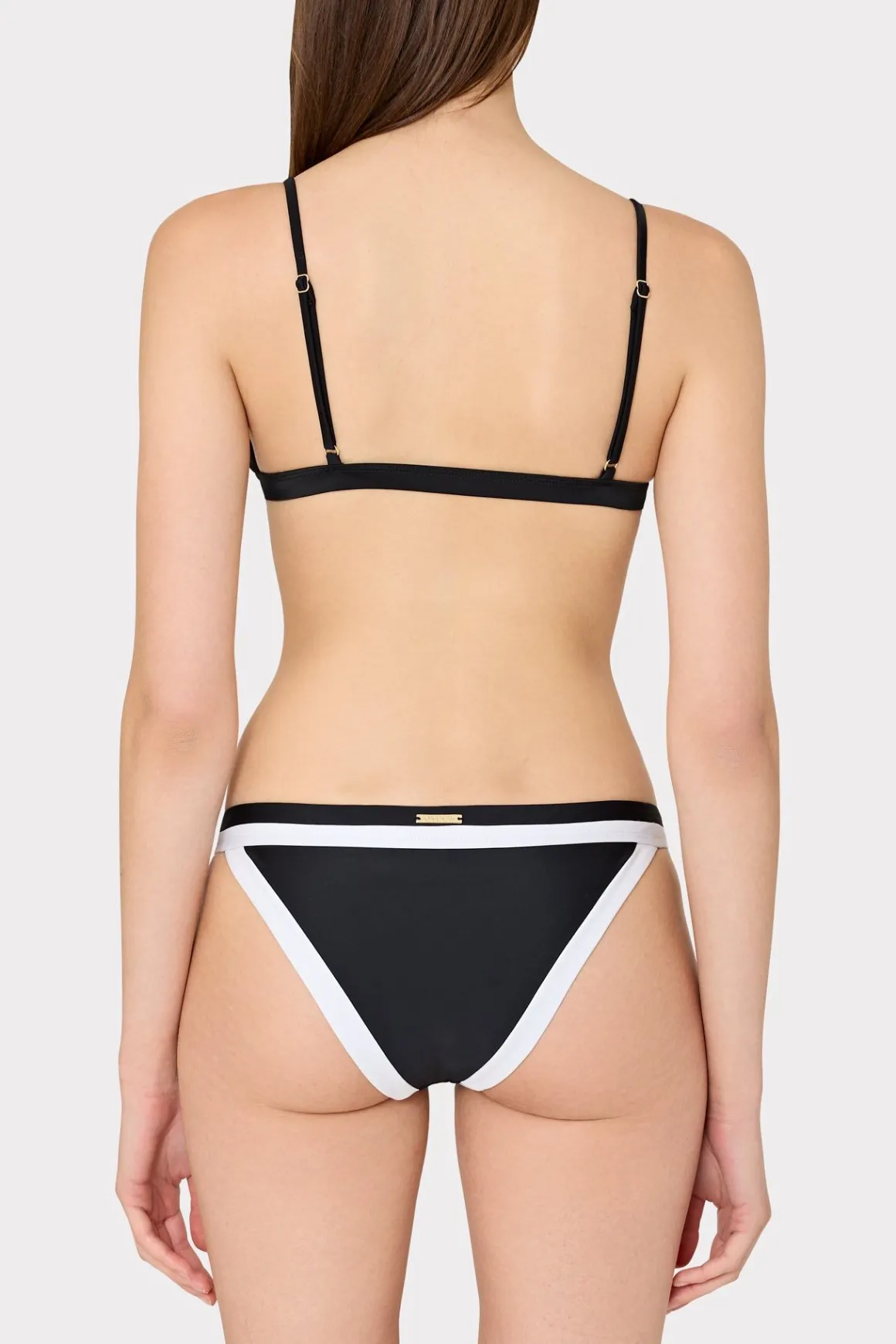 MILLY Jumpsuits & Rompers-Amalfi Color Block Bikini Top Black Multi