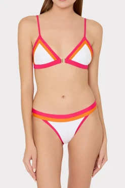 MILLY Bikinis-Amalfi Color Block Bikini Bottom Pink Multi