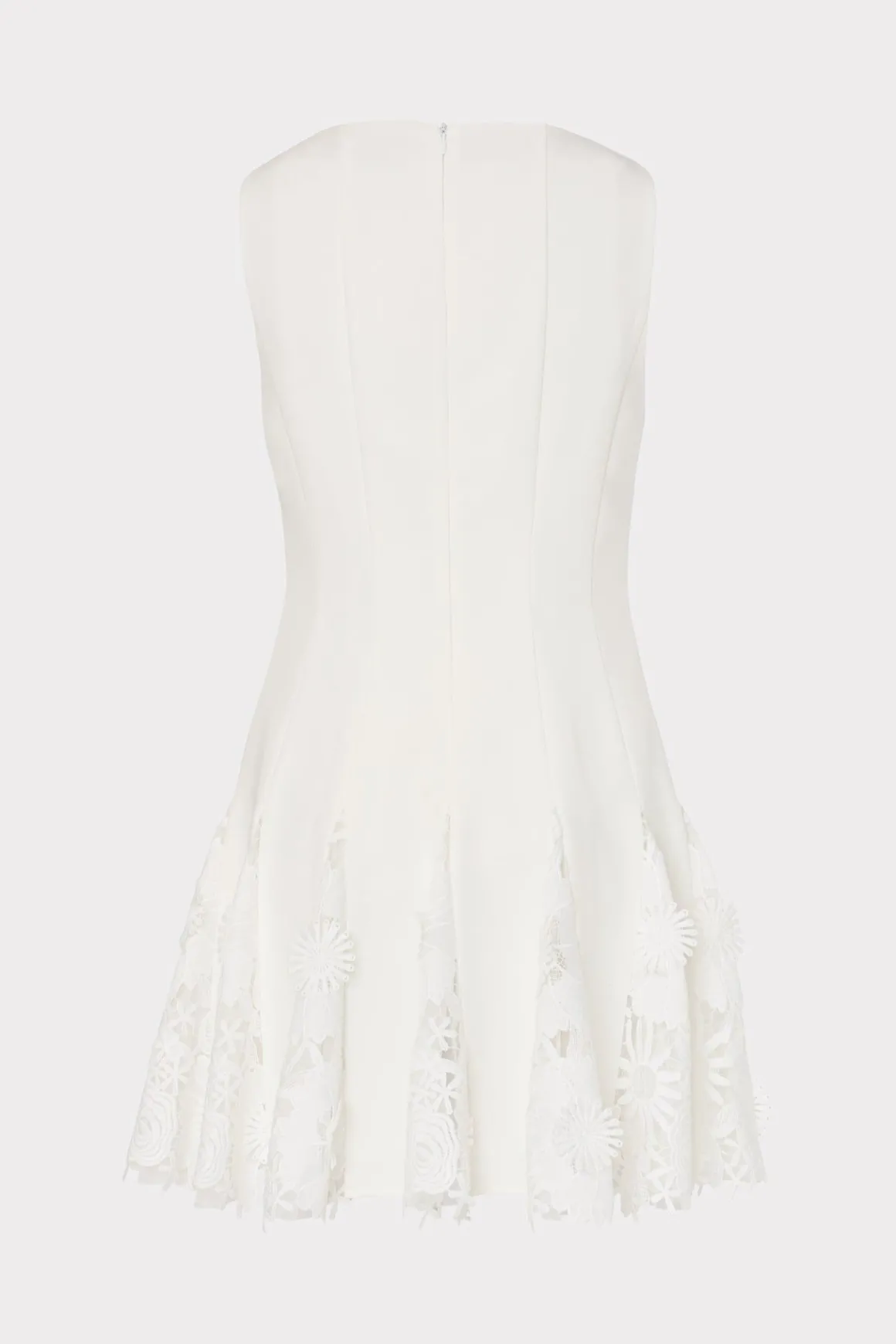 MILLY White Dresses-Ariel Cady 3D Lace Combo Dress Ecru