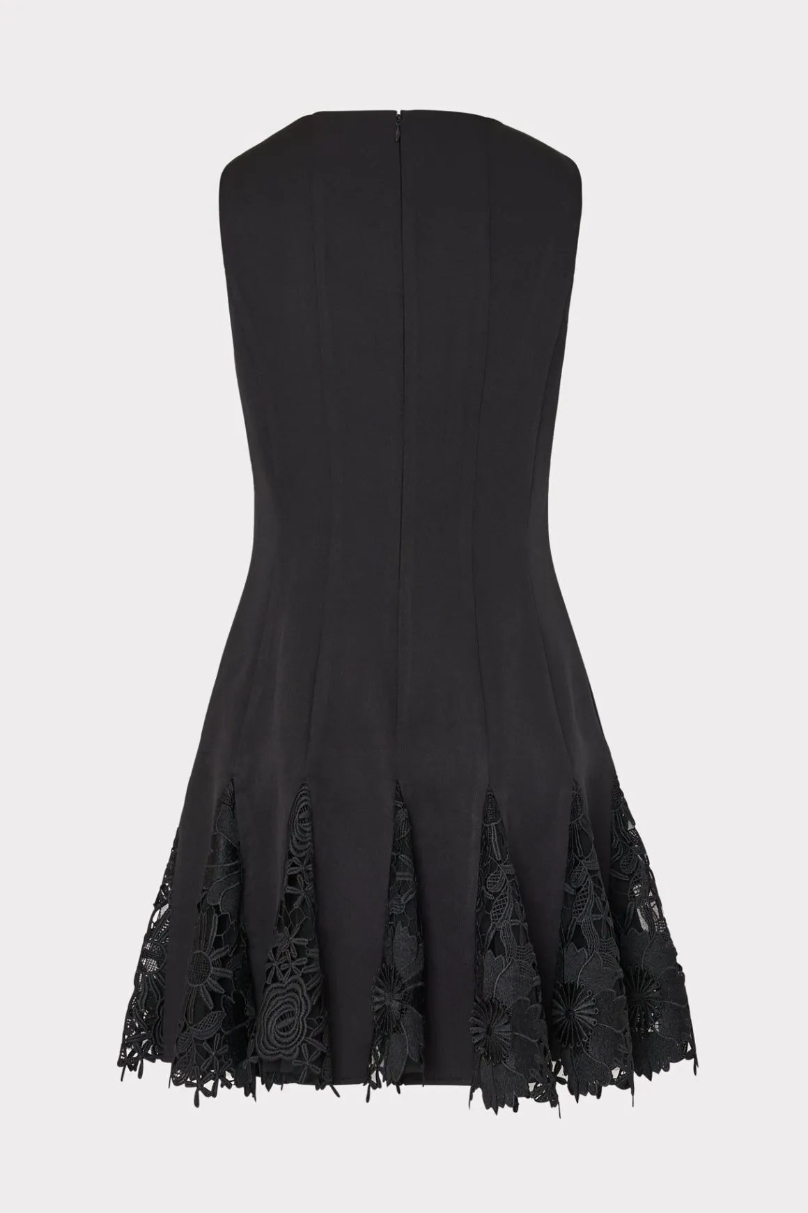 MILLY Mini Dresses-Ariel Cady 3D Lace Combo Dress Black
