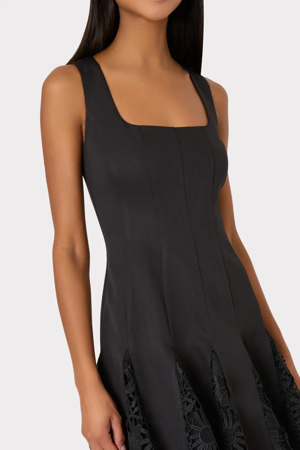 MILLY Cocktail Dresses-Ariel Cady 3D Lace Combo Dress Black