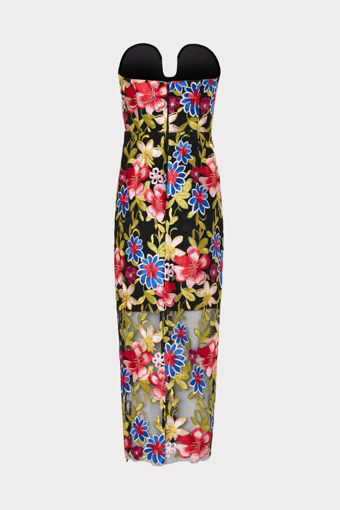 MILLY Evening Gowns-Artem Spanish Garden Embroidery Dress Red Multi