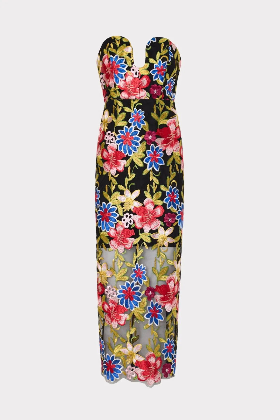 MILLY Jumpsuits & Rompers-Artem Spanish Garden Embroidery Dress Red Multi