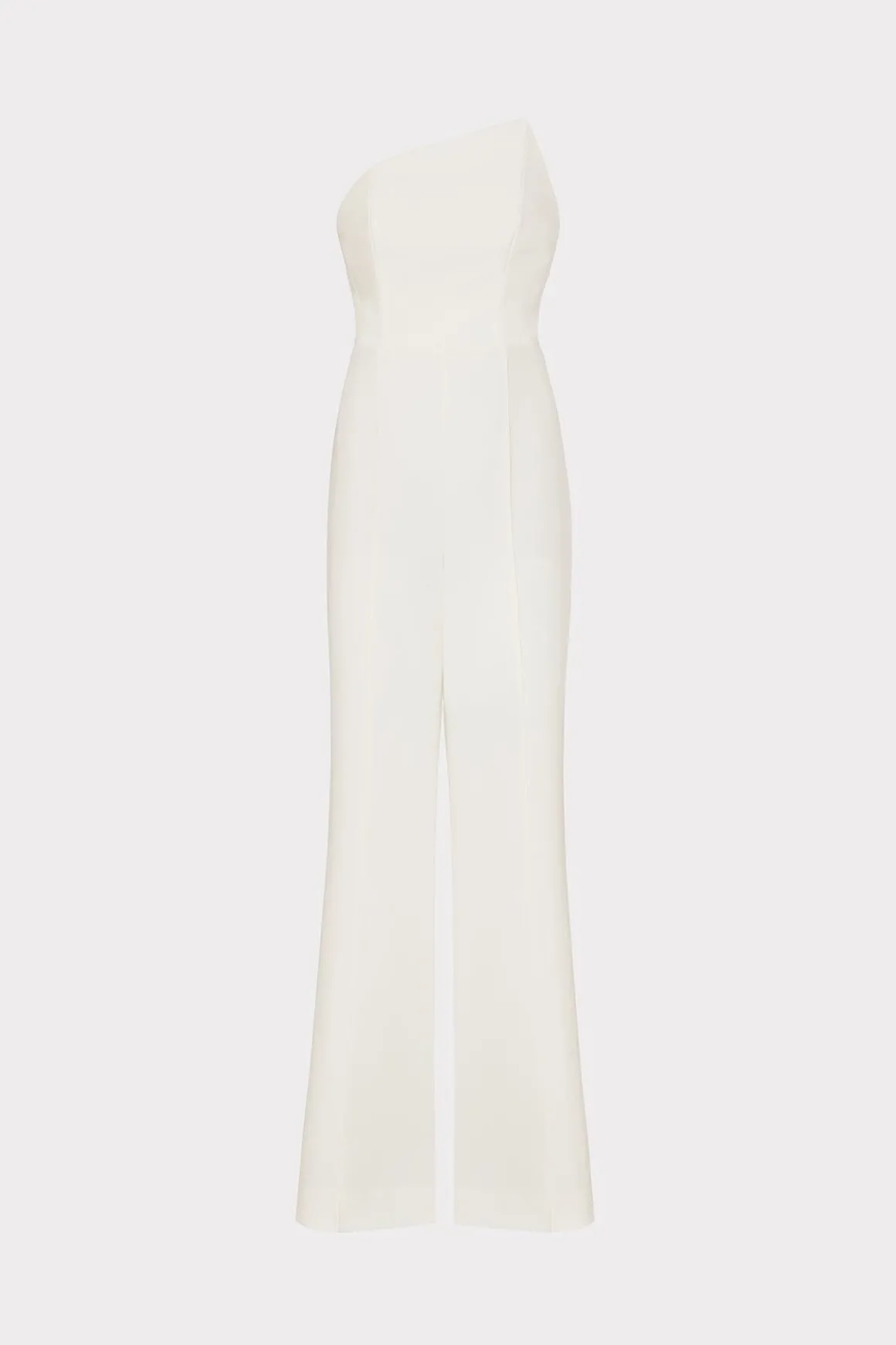 MILLY Jumpsuits & Rompers-Atlas Cady One Shoulder Jumpsuit Ecru