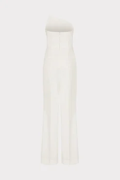 MILLY Jumpsuits & Rompers-Atlas Cady One Shoulder Jumpsuit Ecru
