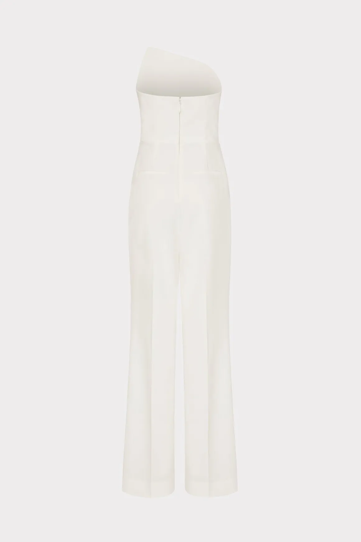 MILLY Jumpsuits & Rompers-Atlas Cady One Shoulder Jumpsuit Ecru