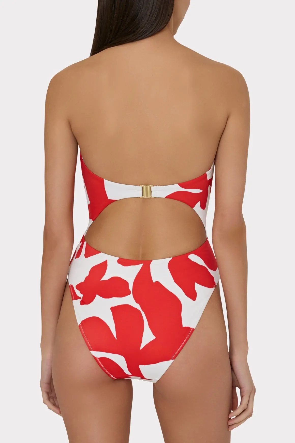 MILLY One Piece Swimsuits-Beach Diva Grand Foliage Printed One Piece Red/White