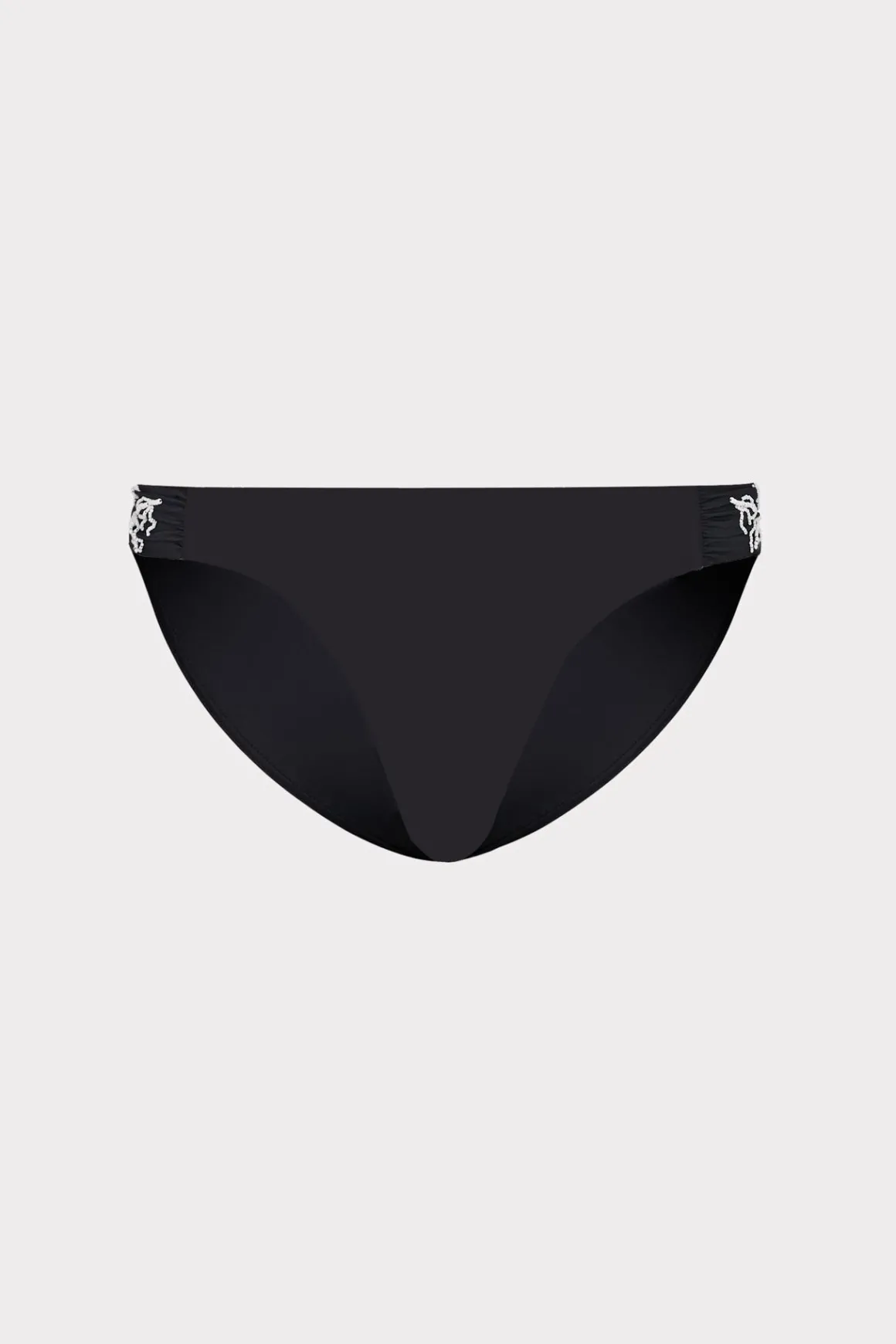 MILLY Jumpsuits & Rompers-Beaded Applique Bikini Bottom With Side Tabs Black