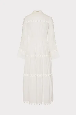 MILLY Jumpsuits & Rompers-Beaded Cotton Voile Cover-Up Dress White