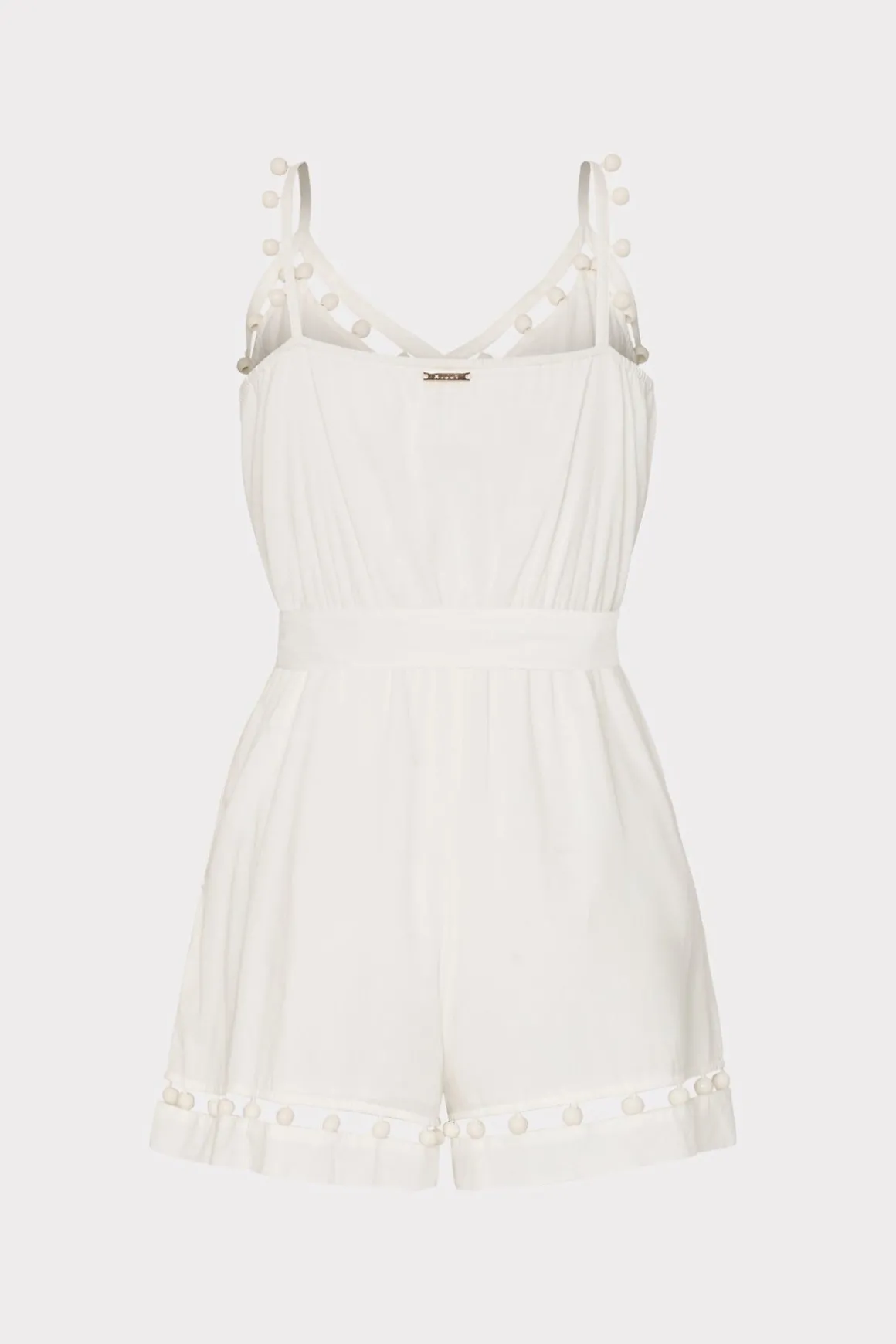 MILLY Jumpsuits & Rompers-Beaded Cotton Voile Romper White