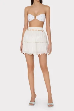 MILLY Jumpsuits & Rompers-Beaded Cotton Voile Skirt White