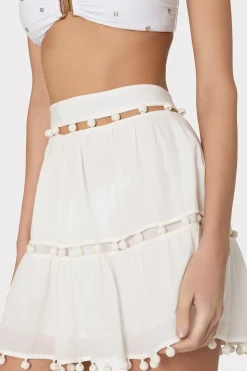 MILLY Jumpsuits & Rompers-Beaded Cotton Voile Skirt White