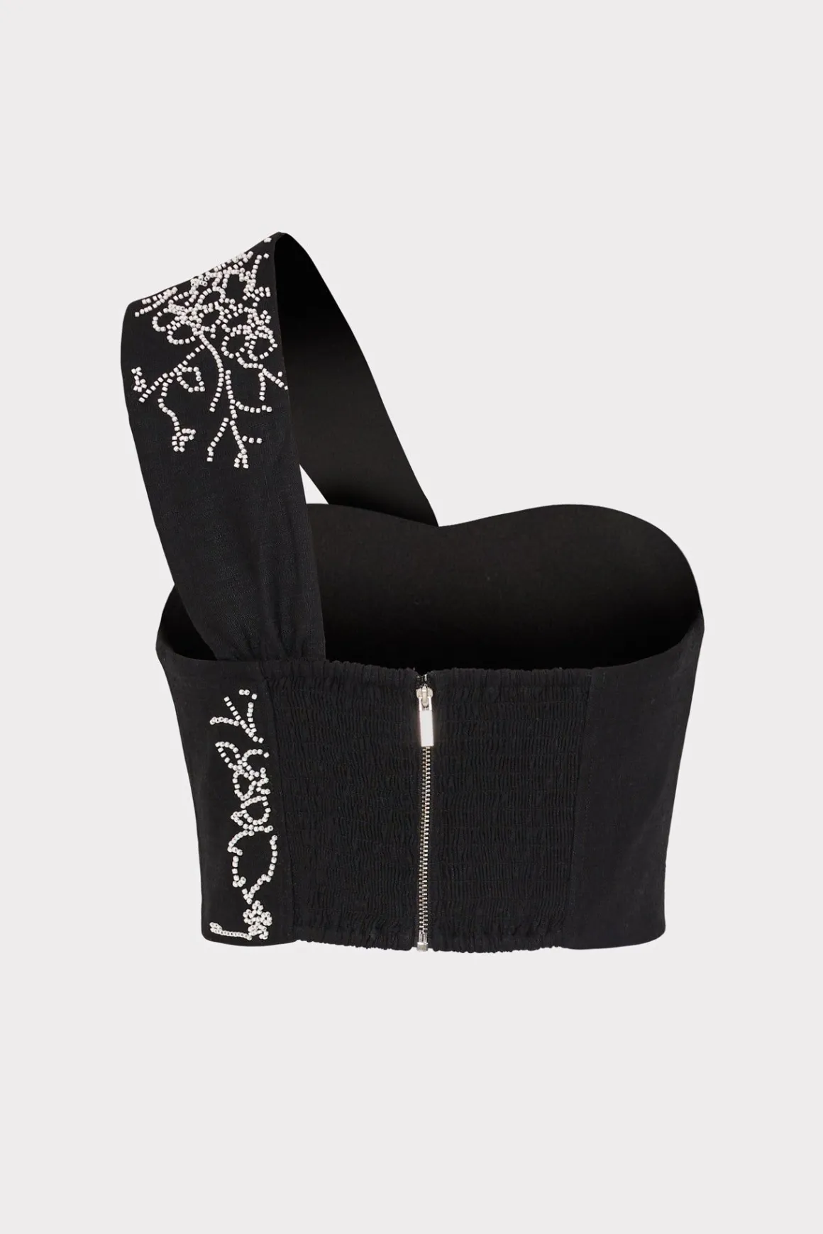 MILLY Jumpsuits & Rompers-Beaded Embroidery Top Black