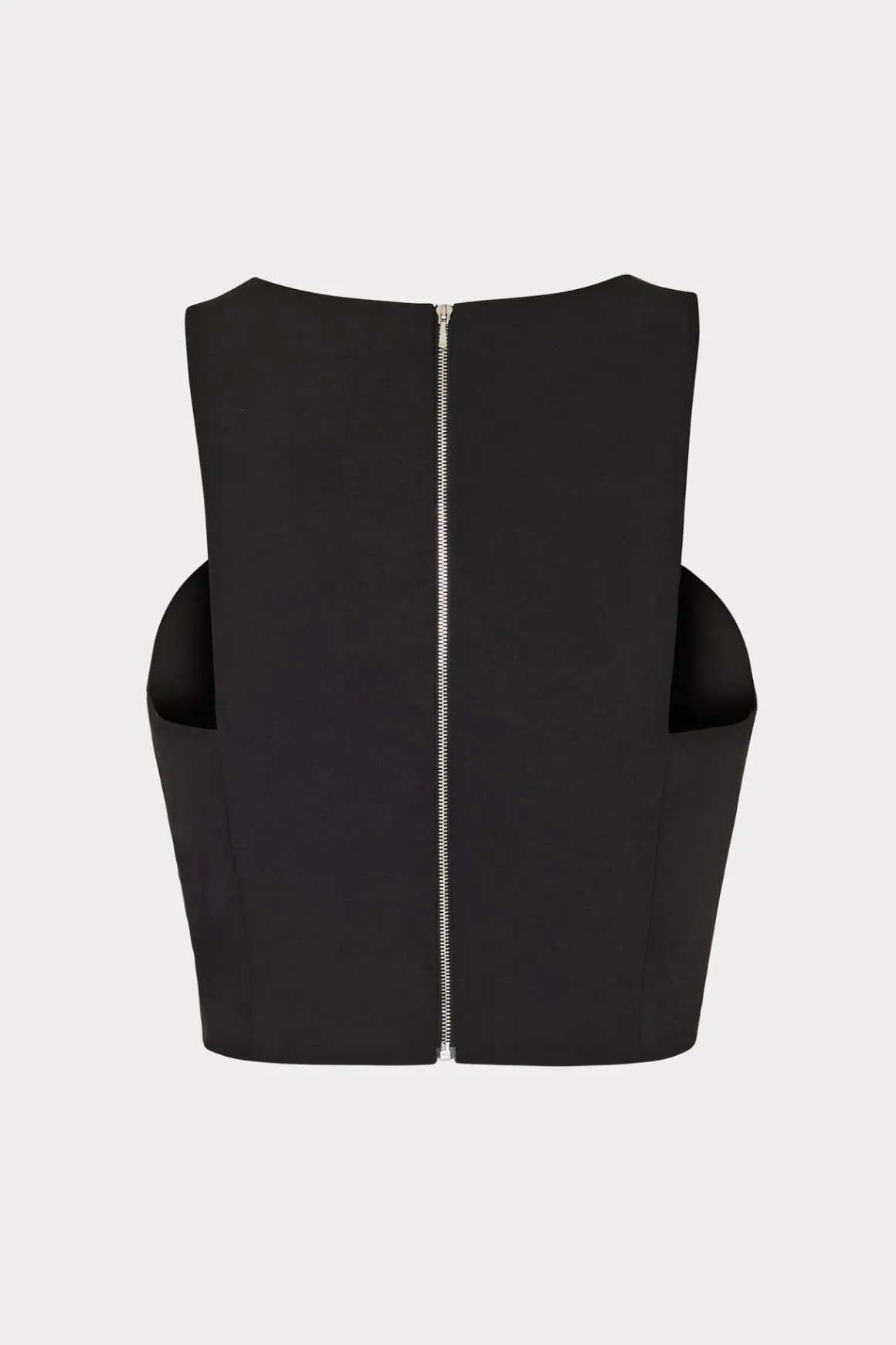 MILLY Matching Sets-Cady Sleeveless Crop Top Black