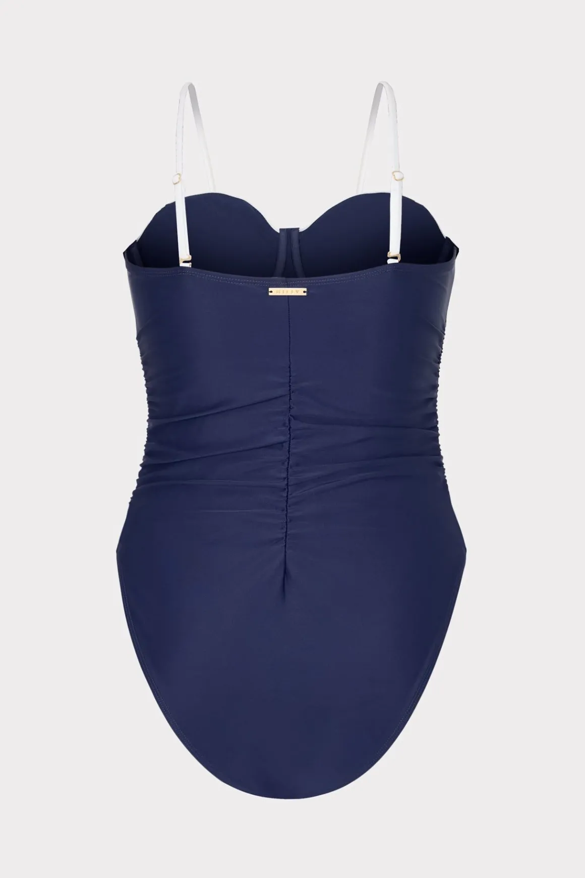 MILLY Jumpsuits & Rompers-Color Block Ruched One Piece Navy/White