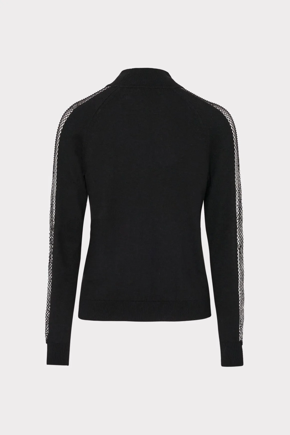 MILLY Tops-Crystal Racer Turtleneck Black