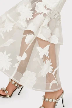 MILLY Maxi Dresses-3D Butterfly Embroidery Strapless Dress White