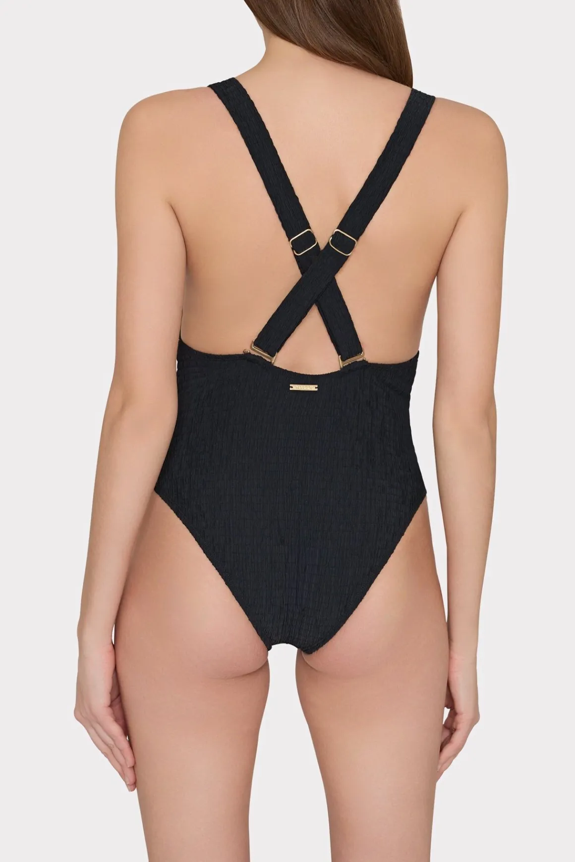 MILLY One Piece Swimsuits-Deep Dive One Piece With Smocking Black