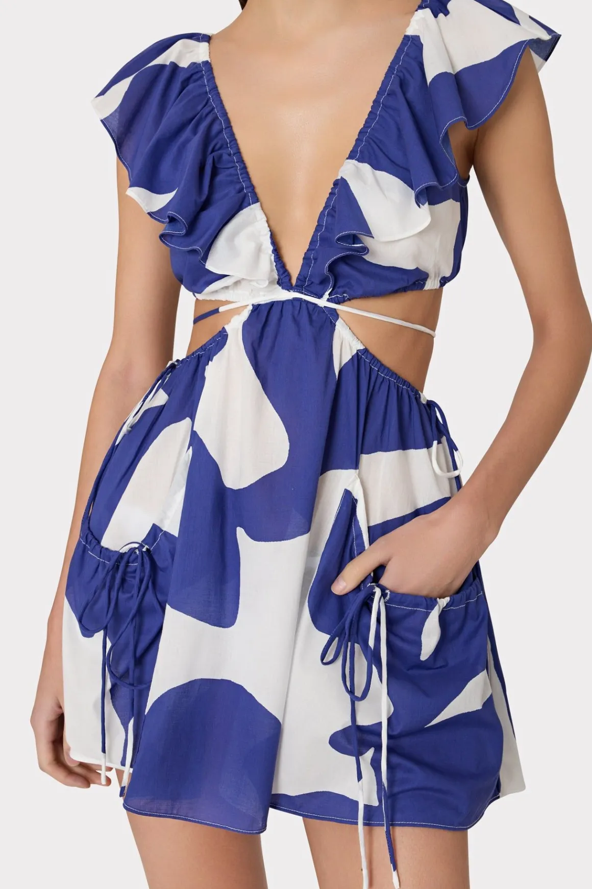 MILLY Jumpsuits & Rompers-Delilah Grand Foliage Dress Navy/White