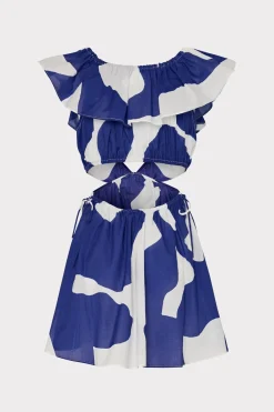 MILLY Jumpsuits & Rompers-Delilah Grand Foliage Dress Navy/White
