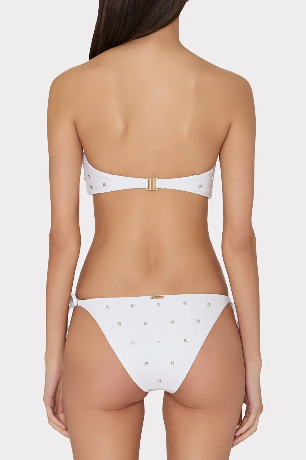 MILLY Jumpsuits & Rompers-Diamond Heat Set Bandeau Bikini Top White
