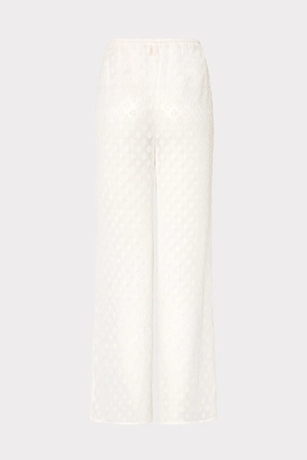 MILLY Jumpsuits & Rompers-Diamond Jacquard Coverup Pants White/Gold