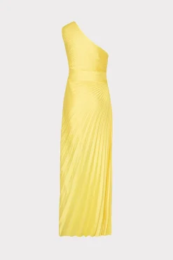 MILLY Evening Gowns-Estelle Satin Dress Yellow