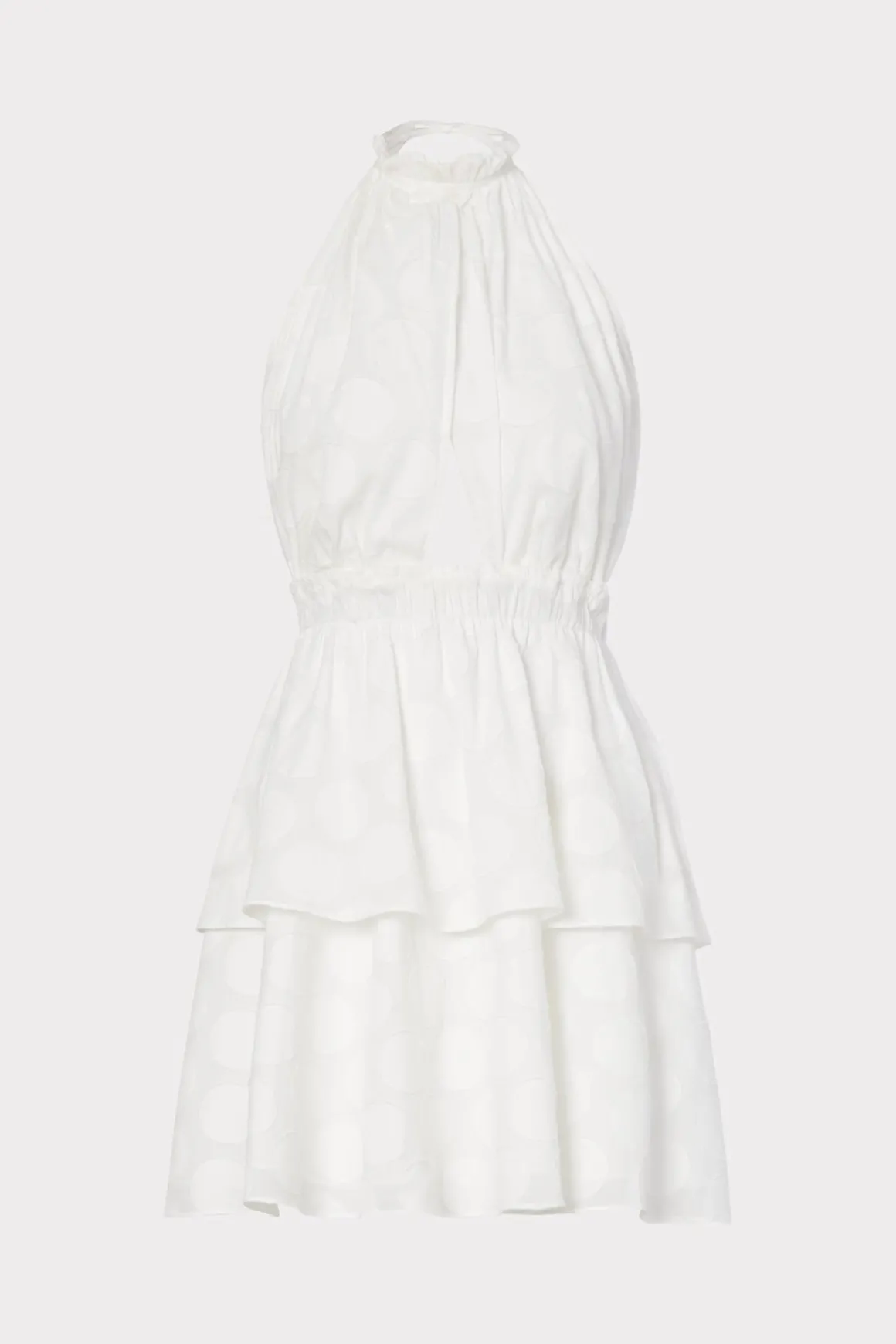MILLY White Dresses-Evelia Reina Graphic Dot Clipping Dress White