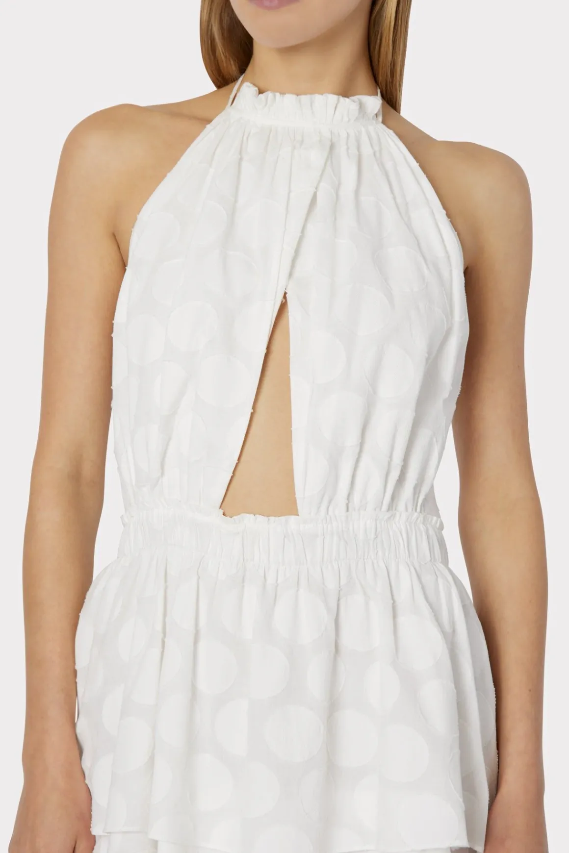 MILLY White Dresses-Evelia Reina Graphic Dot Clipping Dress White