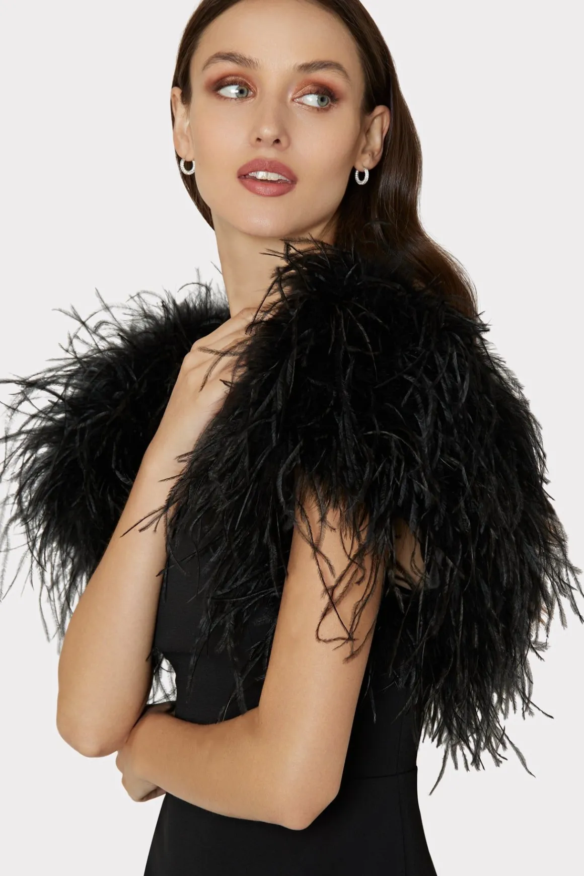 MILLY Coats & Jackets-Feather Bolero Black