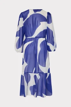 MILLY Jumpsuits & Rompers-Fiona Grand Foliage Cover-Up Navy/White